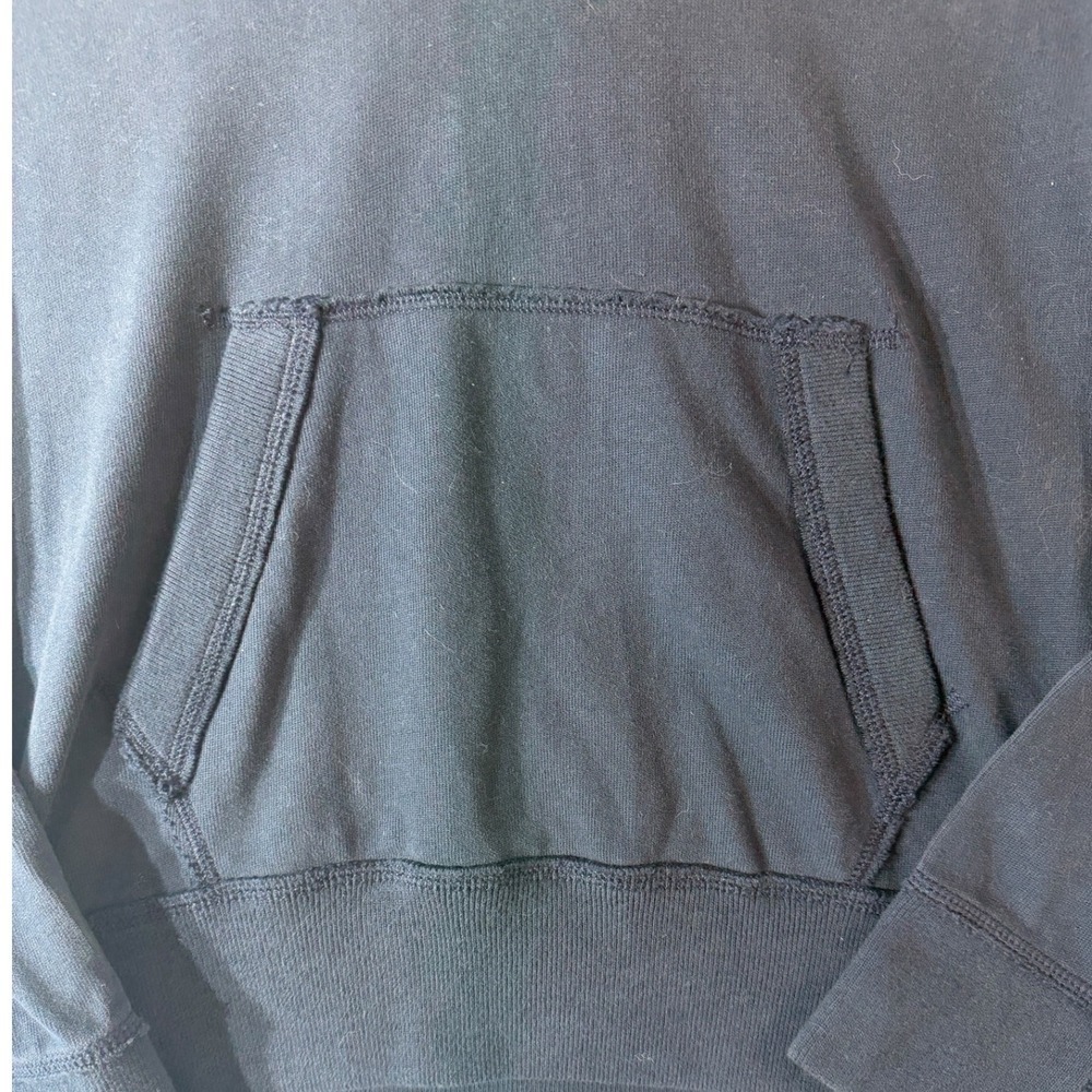 Abercrombie Blue Hoodie Pullover Mens L Muscle Fit Henley Patch Y2K Sweatshirt - Picture 6 of 9